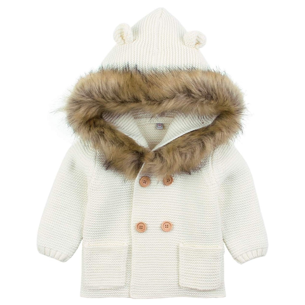 Baby Long Sleeve Hooded Knit Sweater